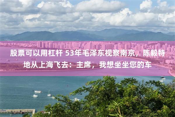 股票可以用杠杆 53年毛泽东视察南京，陈毅特地从上海飞去：主席，我想坐坐您的车