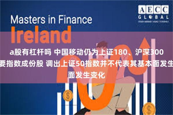 a股有杠杆吗 中国移动仍为上证180、沪深300等主要指数成份股 调出上证50指数并不代表其基本面发生变化